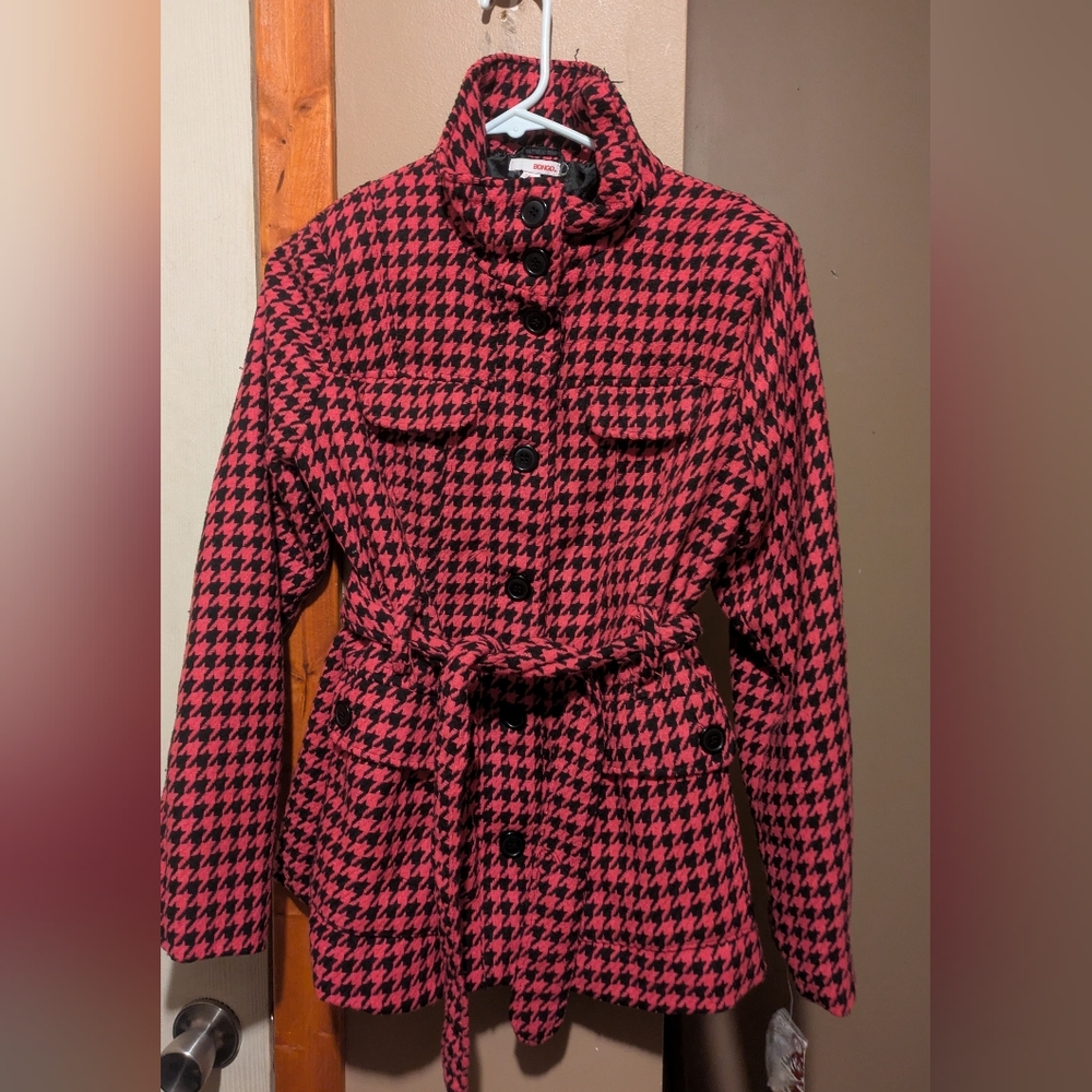 Beautiful Bongo Women's Pink and Black Pea Coat In Excellent Condition NWT 🩷 🖤